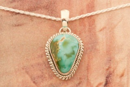 Artie Yellowhorse Genuine Sonoran Gold Turquoise Sterling Silver Pendant